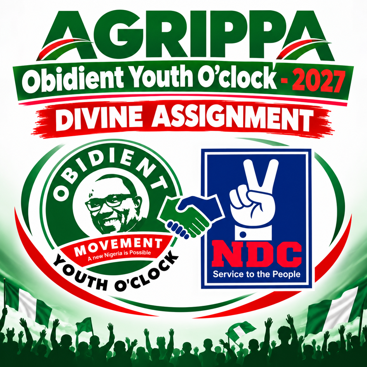 AGRIPPA Obidient Youth O'clock 2027 Divine Assignment campaign logo